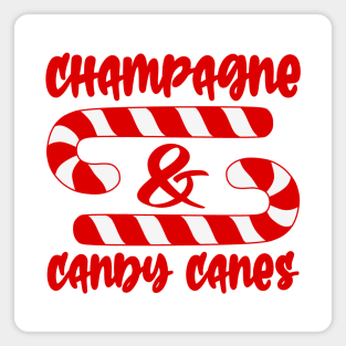 Champagne and Candy Canes Magnet